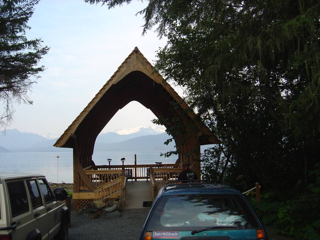 A Norwegian stave shelter at the whale-watching site A Norwegian stave shelter at the whale-watching site